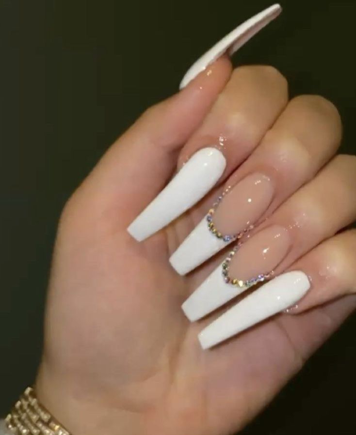 white acrylic nails