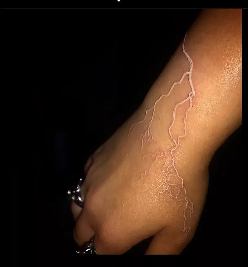 white lightning tattoo