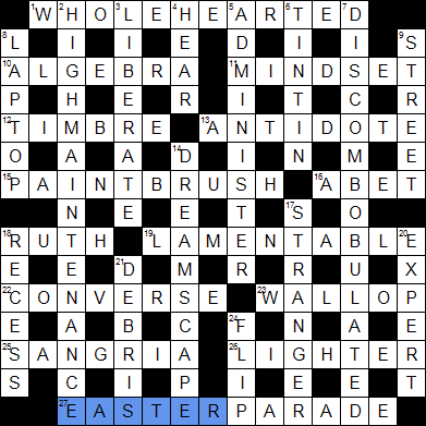 wholehearted crossword clue