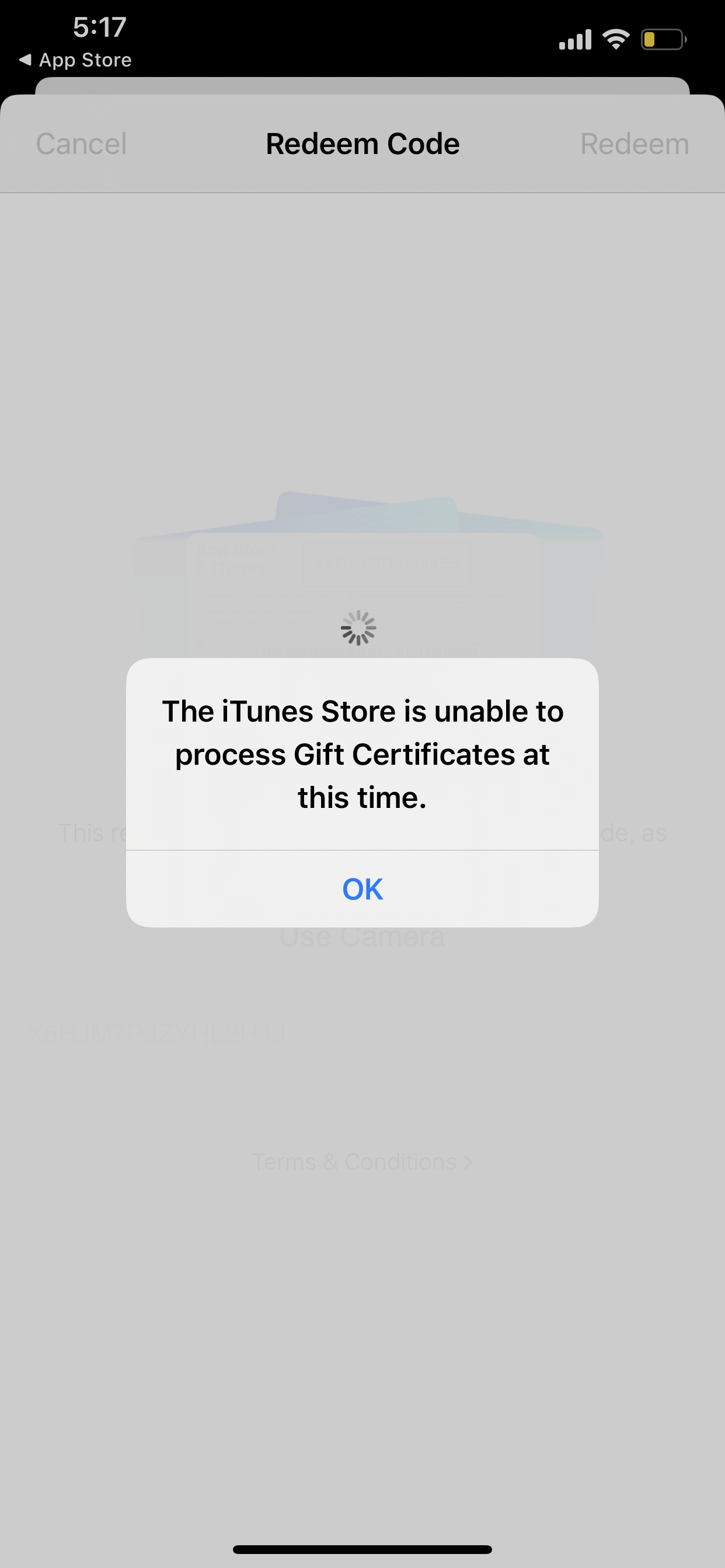 why doesnt my apple gift card work