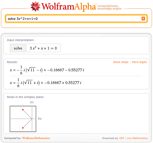 wolfram alpha solve equation