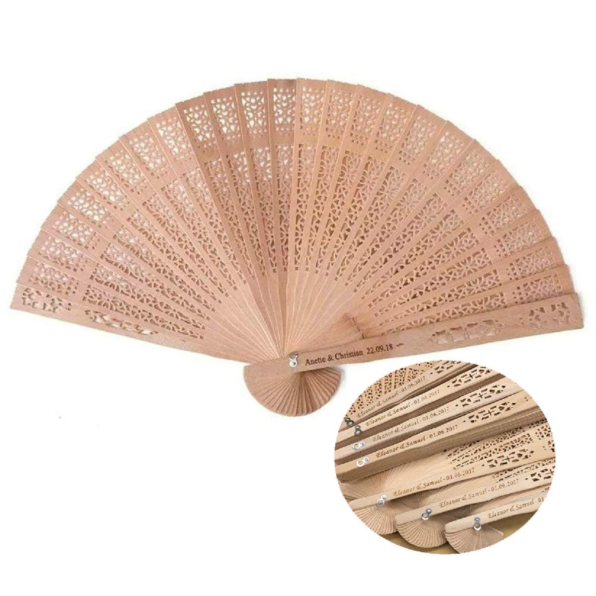 wooden fans for wedding