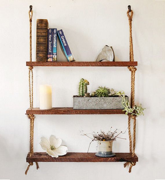 wooden shelf hanging