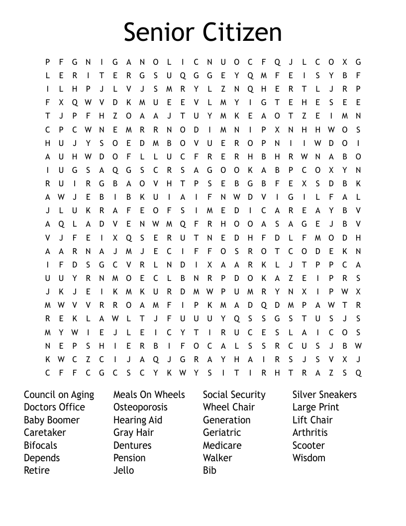 wordsearch seniors