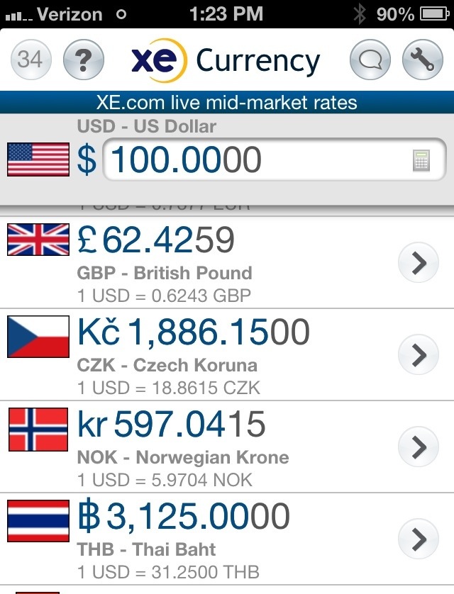 xe currency rate