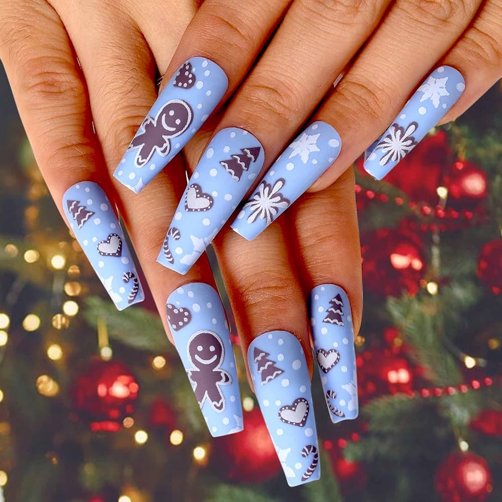 xmas acrylic nails