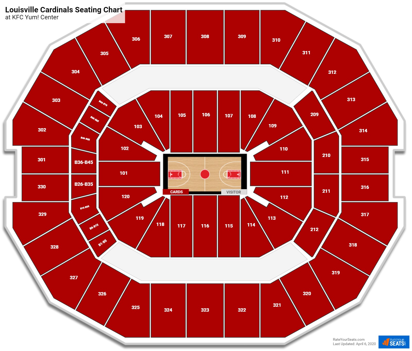 yum center seating chart with seat numbers