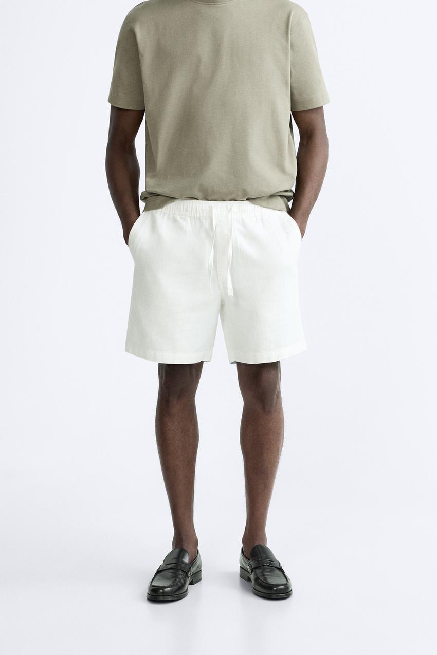 zara linen shorts