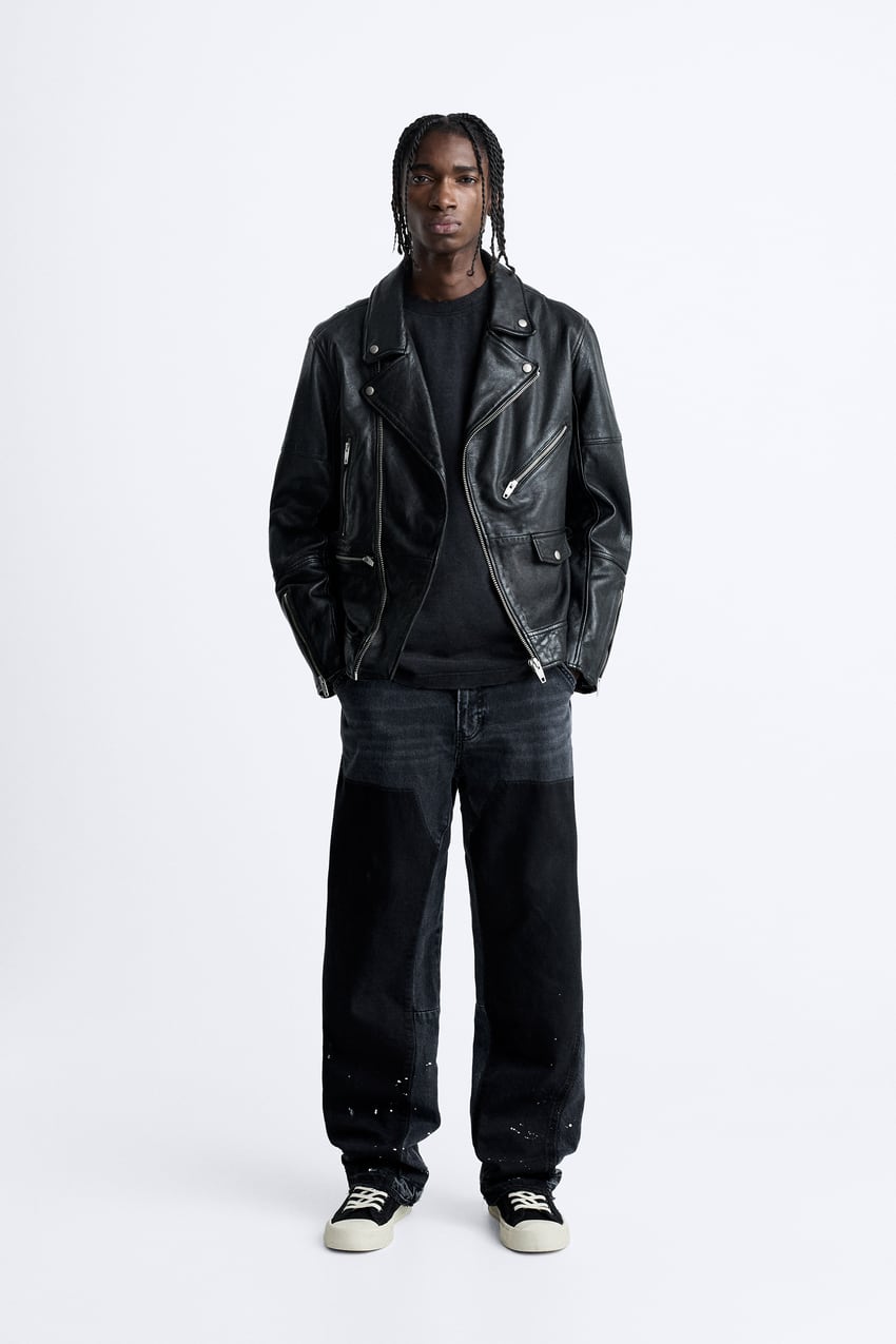 zara mens leather jacket