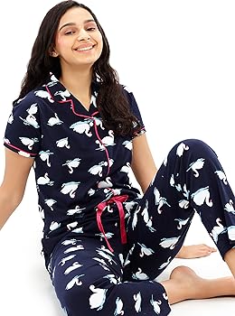 zeyo womens cotton night suit